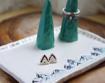Pine tree ceramic Ring Cone dish, Ring Holder, Boho Jewelry, jewelry ring holder, handmade ring holder
