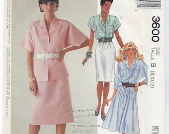 McCalls 3600 - MISSES Blouse & Skirts / Sizes 8, 10, 12