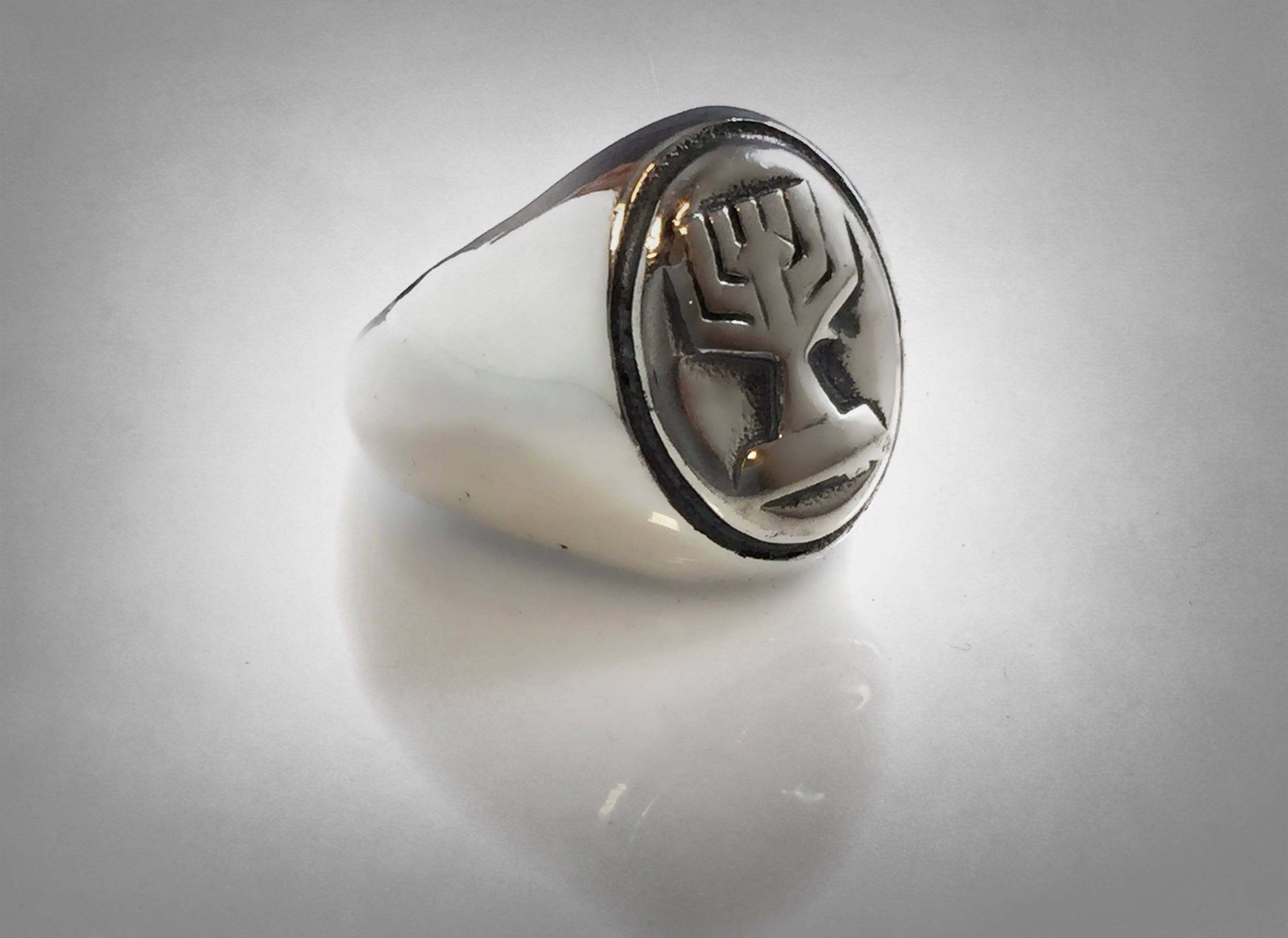 Israel Menorah Temple Sterling Silver 925 Ring