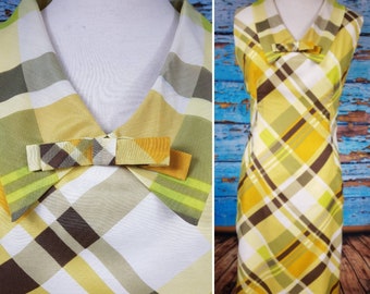 60s checked shift dress size 16 to 18.