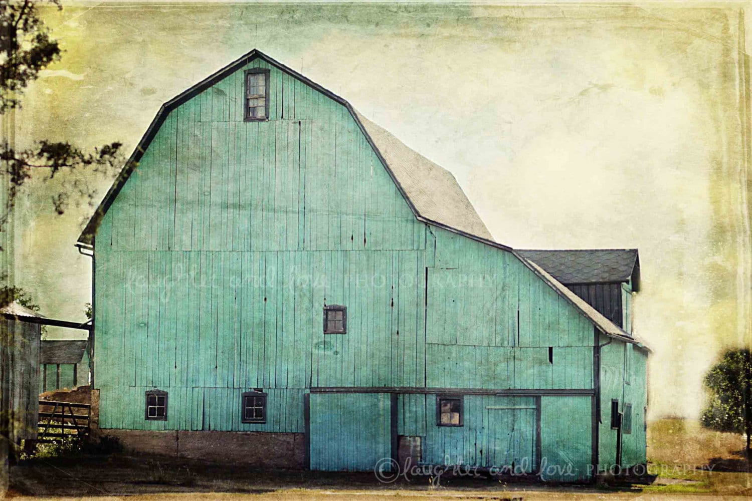 Aqua Barn Photo Rustic Farmhouse Photography Turquoise Teal