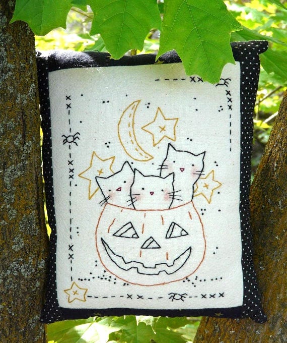 3 cats halloween pumpkin embroidery pattern pdf sheet 3 cats halloween pumpkin embroidery pattern pdf sheet