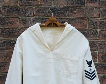 1940s WWII US Navy Issued White Pullover Jumper