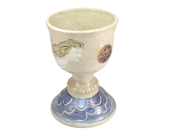Mermaid Septagram Ritual Altar Chalice Ceremonial Siren Wine Goblet
