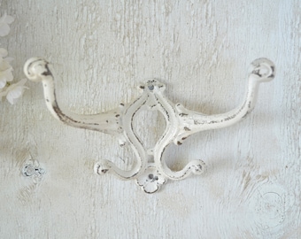 Cast iron Hook,Ornate Wall Hook,Double Arm Hook,Coat hook, Towel hooks, Shabby chic