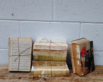 Distressed Book Set - Vintage Book Collection - No cover books - Vintage Book Bundle - Farmhouse - Neutral Decor