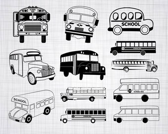School Bus SVG Bundle, School Bus SVG, School Bus Clipart, Cut Files For Silhouette, Files for Cricut, Vector, Svg, Dxf, Png, Eps, Decal