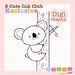 RESERVED for Club Members ONLY - Cute Koala Digital Stamp - Koala Stamp - Koala Art - Koala Digital Stamp
