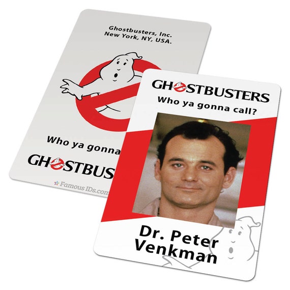 Custom ID Card Badge Ghostbusters Ghostbuster Scifi Cosplay