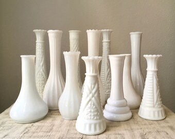 Vintage Milk Glass Vase Collection
