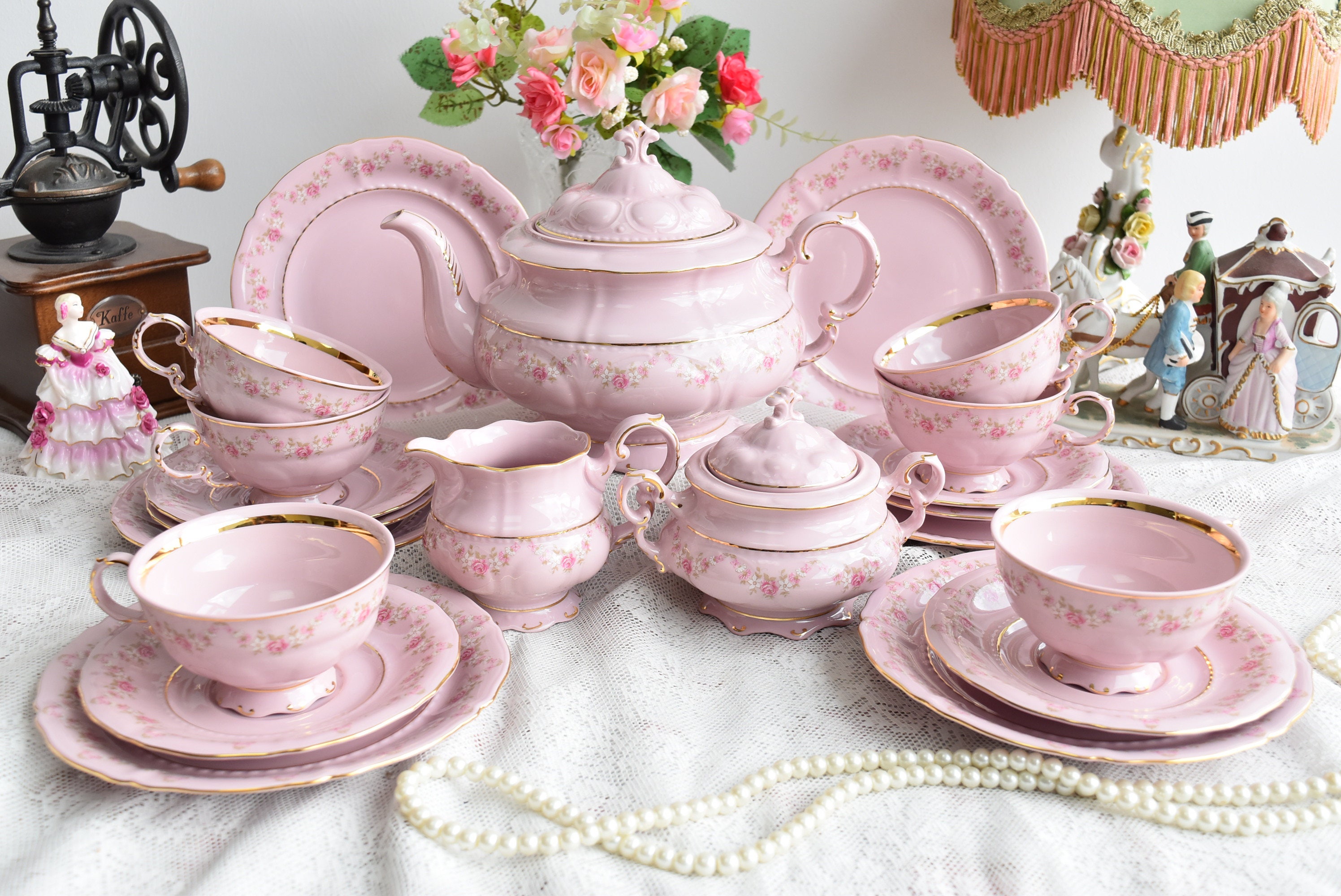 Vintage tea set porcelain tea set vintage tea set for six tea