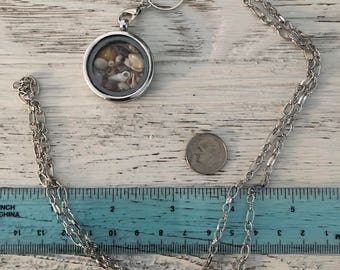 Tampa Bay Micro Sea Shell Locket Pendant Necklace