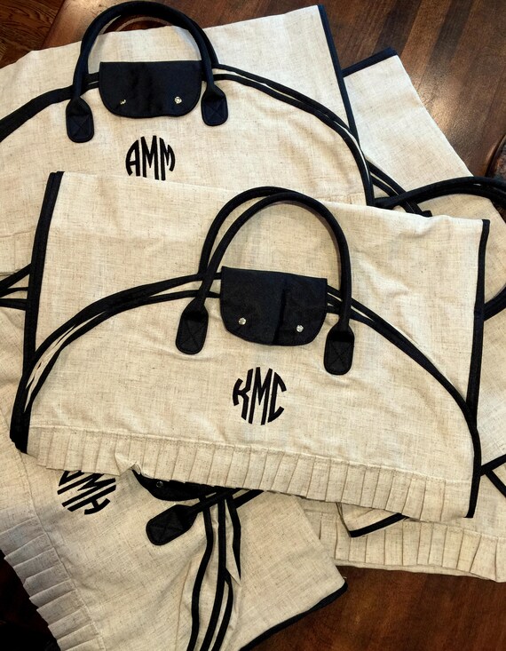 monogrammed hanging bag