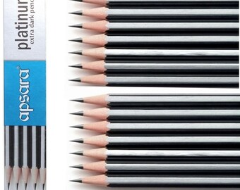 20 Apsara Platinum HB PENCILS Extra Dark + 2 Non-Dust Eraser & 2 Sharpener DRAWING Sketching Art Design writing School Supply Free Shipping