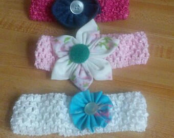 Headbands set of 3 - baby girl
