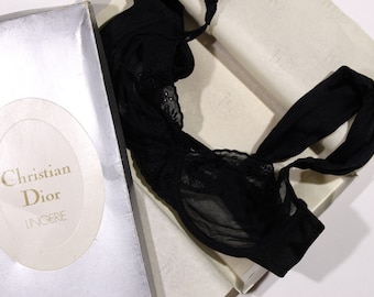 Christian Dior Vintage Black Lace Bra