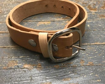 Handmade Genuine Leather Belt with Buckle of Choice