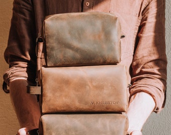 Groomsmen Gift- Dopp Kit Bag-Whiskey leather mens toiletry bag-Custom Groomsmen gift-Leather travel bag- Mens Dopp Kit-Dopp Bag-Toiletry Bag
