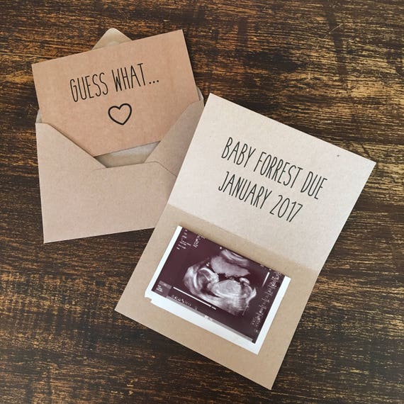Rustic Pregnancy Announcement with Scan Photo