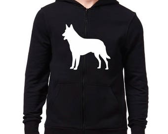 Belgian Malinois silhouette Zip Hoodie