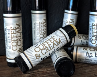 Coffee & Cream Lip Balm - All Natural, Handmade, essential oils, coffee, beeswax based chapstick