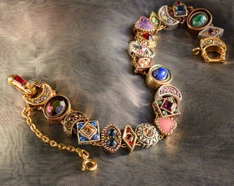 Vintage Slide Bracelet, Victorian Bracelet, Wedding Bracelet, Antique Bracelet, Vintage Wedding, Renaissance, Christmas Gift for Her BR107