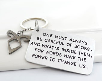 Book Quote Keychain Inspired by The Infernal Devices Series | Cassandra Clare Quote