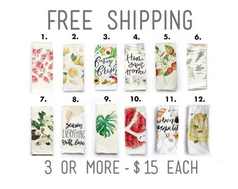 Tea Towel, Kitchen Towel, Dish Towel, Flour Sack Tea Towels, Flour Sack Towels, Tea Towels, Housewarming Gift, Gift Hostess, Tea Towel Set