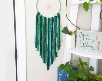 dreamcatcher, dream catcher, nursery baby dreamcatcher, personalized gift, personalized baby shower gift, large rustic green dreamcatcher