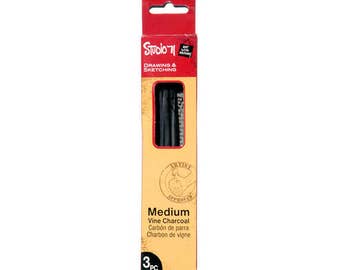 Darice Studio 71 Vine Charcoal, Thin, Medium, Willow Wood, 3 Pieces per Pack