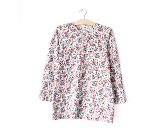 90s floral henley shirt | S/M