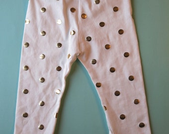 Metallic Gold Dot Leggings