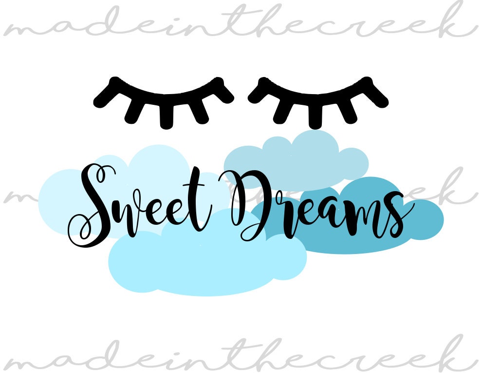 Sweet Dream Clouds Sleepy Eyes SVG File Digital Print