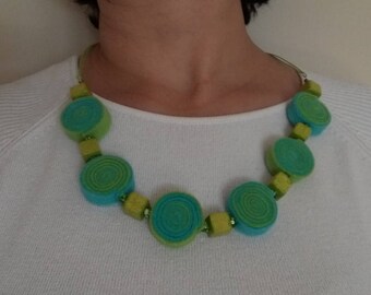 Necklace in Felt, handmade