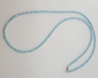 Light Blue Glass and Seed Bead Necklace