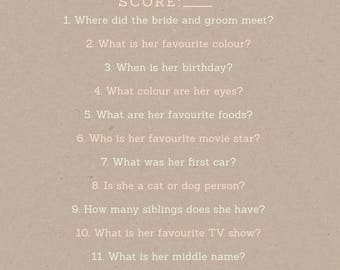 Country Chich- How well do you know the bride?