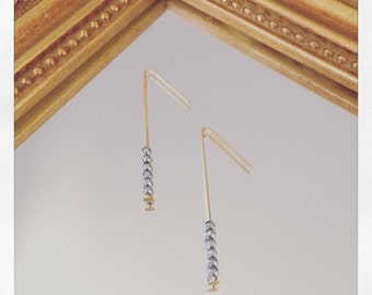 Hematite & Gold Stiletto Earrings