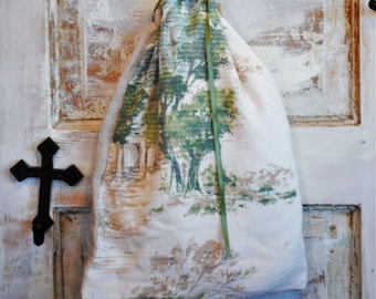 Linen Drawstring Bag | Vintage Linen Bag | Washed Linen Bag | Lingerie Bag | The Wild Raspberry