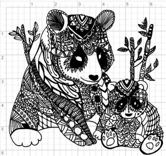 Download Mandala Pandas Design SVG PDF Eps Dxf & Studio 3 Cut Files