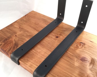 Custom Lip Shelf Bracket, Handcrafted Rustic Reclaimed Salvaged Lip Metal Steel, decorative wall shelve Storage Strap Angle Hook