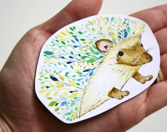 Hedgehog Magnet, Watercolour Hedgehog Fridge Magnet, Hedgehog Artwork, Animal Magnet, Cute Fridge Magnet
