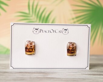 whisky earrings , whiskey lover gift , whiskey jewelry , funny gift , fun earrings , funny earrings