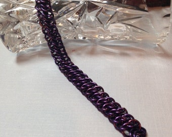 Chainmaille Bracelet- Purple GSG Weave