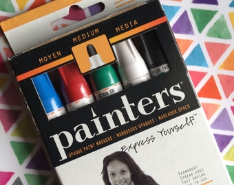 Elmer's Painters Opaque Paint Markers, Set of 5 Markers, Bright Colors, Medium Point