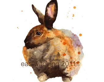 Watercolor RABBIT print