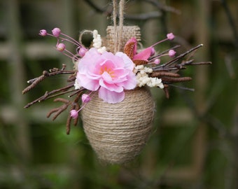 Easter egg Large Egg Hessian Egg Spring Easter decoration Handmade
