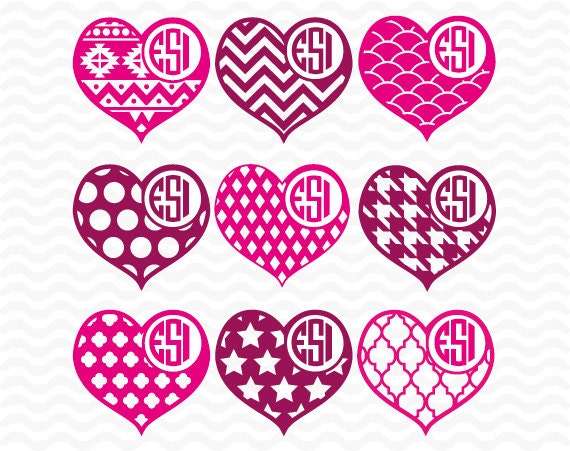 Download Valentines Monogram svg Heart Monogram svg SVG DXF EPS