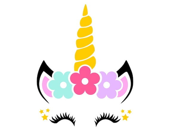 Free Unicorn With Flower Crown Svg