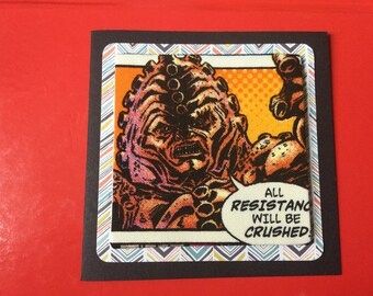 Fabric Dr Who Card's 1 - see variations
