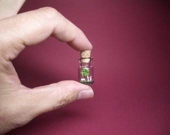 Tiny green tree and a couple in a tiny bottle ver.4 B
